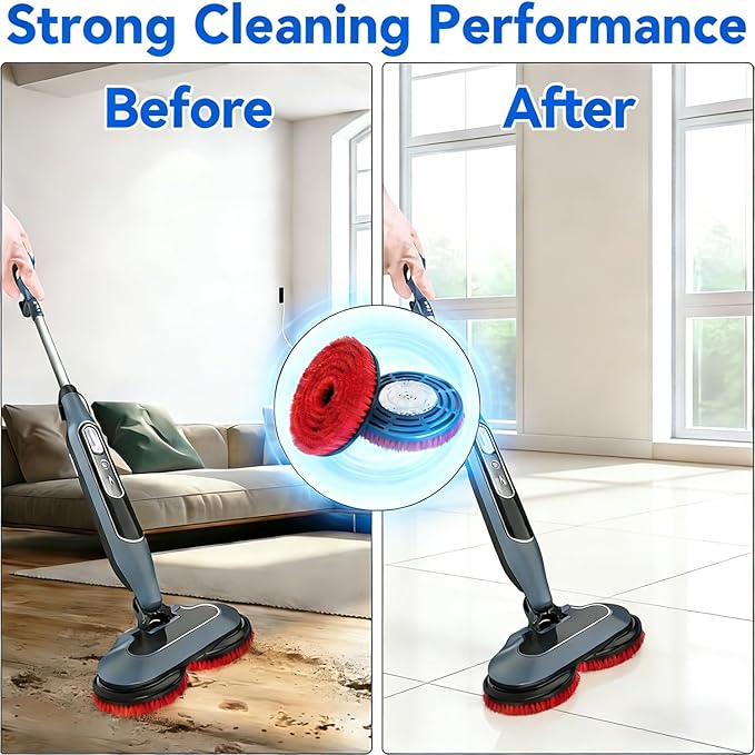 KVLZ 2-Pack - Newly Upgraded Steam Mop Replacement Brush Head, Compatible with Shark Steam Mops and Scrub Mops S8201/S8001/S7201/S7000 Series,Suitable for All Floor Types, Scratch-Free Polish (Red)
