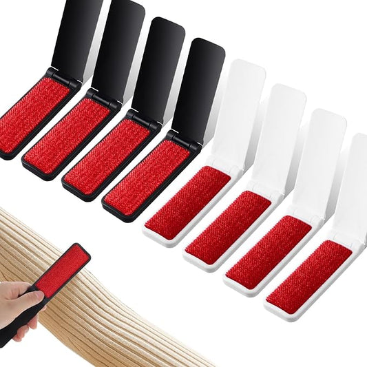 8 Pcs Foldable Lint Brush, Reusable Portable Travel Size Lint Remover Mini Compact Lints Brushes for Clothes Furniture Pet Hair, Lightweight Lints Cleaner Brush Tool for Travel Home Car Use