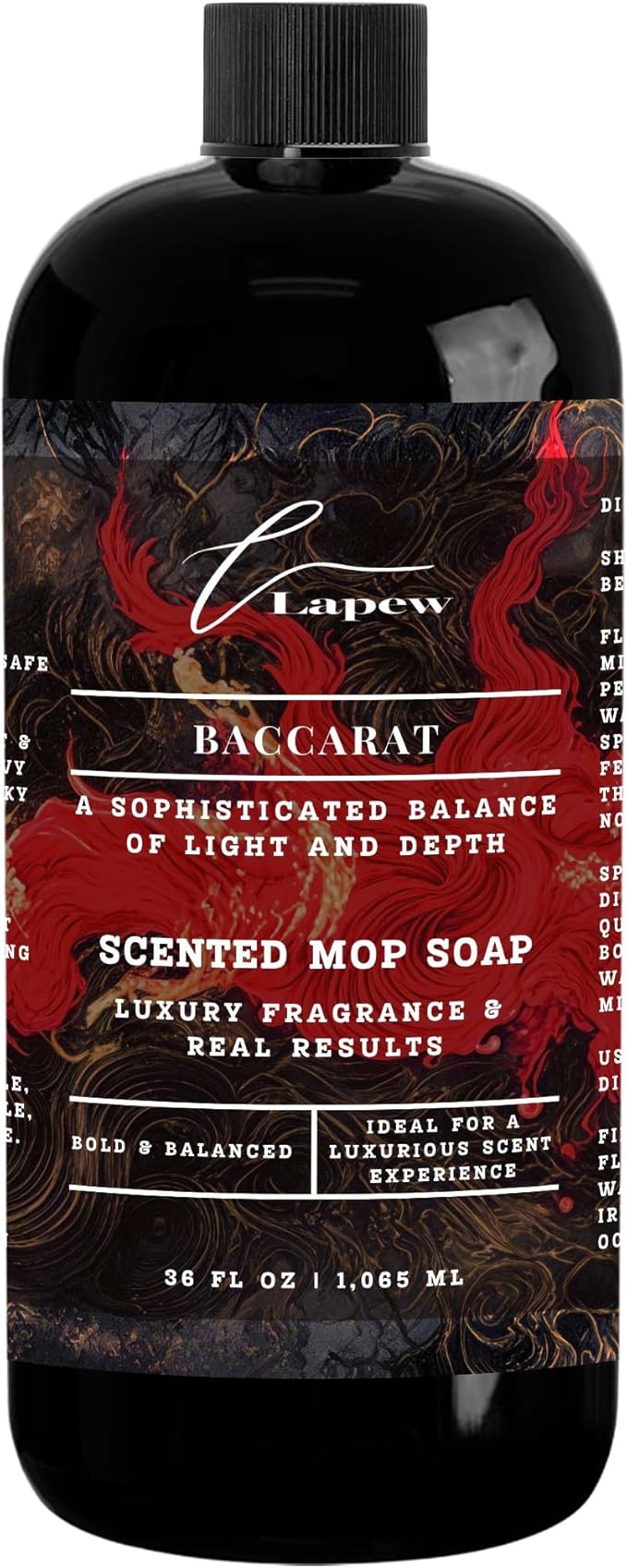 Luxury Floor Cleaner, Scented Mop Soap Concentrate | Hard Floor Cleaner for Tile, Vinyl, Laminate, LVP & Sealed Hardwood | Low-Foam, Streak-Free | 36 oz | Baccarat