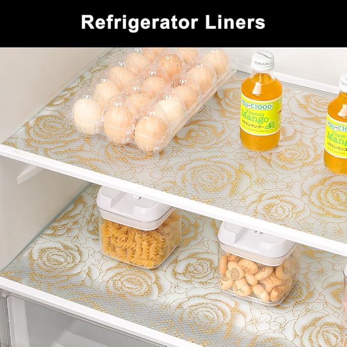 Cooyes Shelf Liner – Premium Non-Adhesive Cabinet & Drawer Liner for Kitchen – Waterproof Shelf Paper with Modern Pattern – Durable EVA Cabinet Mat – Easy to Cut （12" W x 240" L）