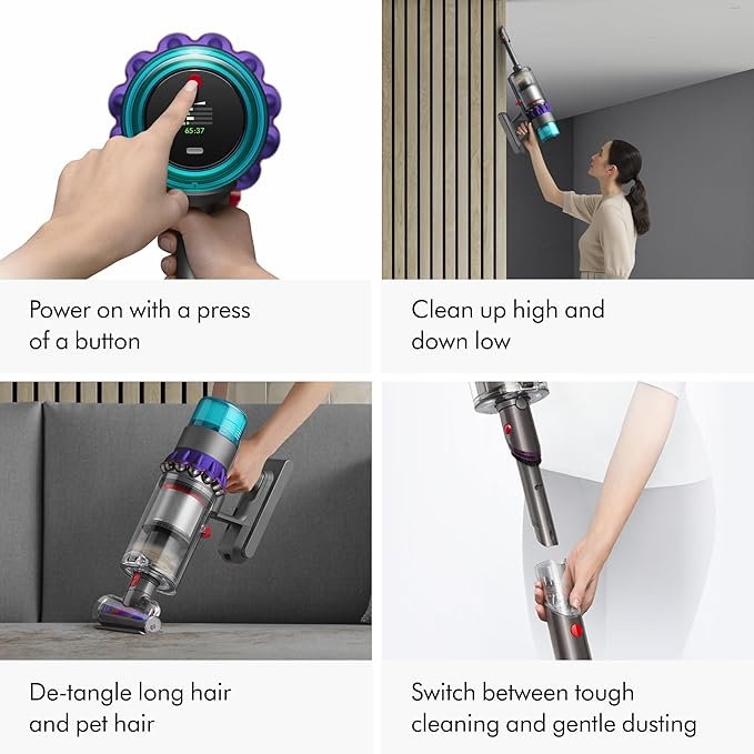 Dyson Gen5detect Cordless Vacuum, 280AW, 3 Power Modes, Up to 70 Minutes,² Illumination Reveals dust, HEPA Filtration, All Floor Types