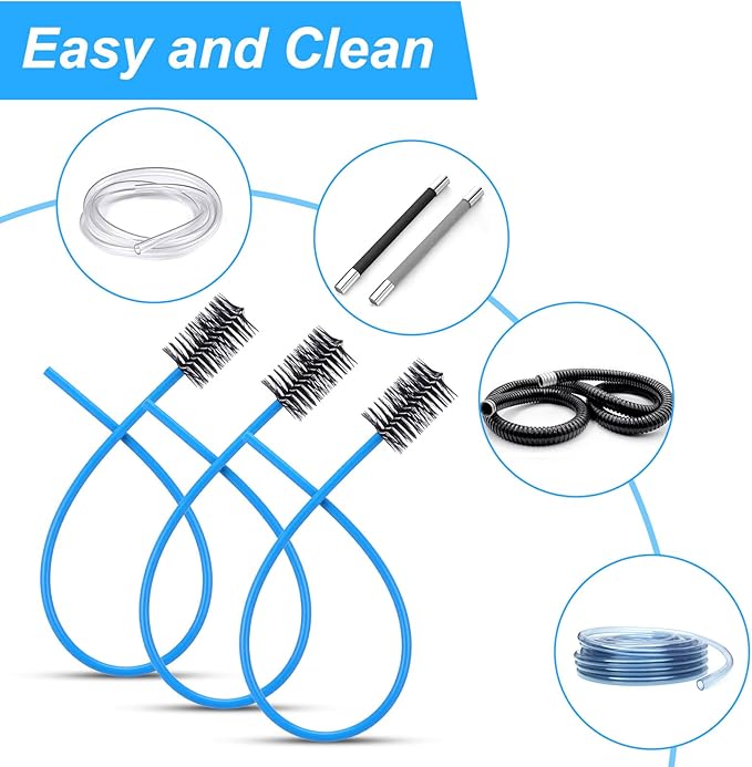 3 Pack AC Drain Line Cleaner, Drain Brush Sunroof Draining Cleaning Tool Condensate Trap Brushes Line Cleaner for Air Conditioner Drains Flexible Systems Pump Long Pipe Unclog for Sink