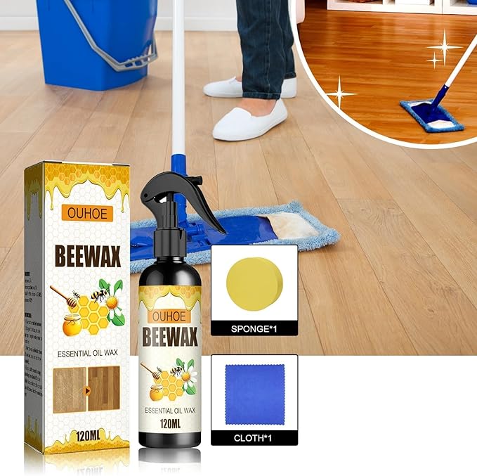 3 Pcs Beeswax Spray Wood Polish, Perfect for Kitchen Living Room Floors Furniture Polish and Cleaner Care.