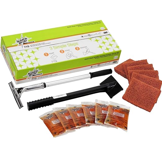 3M Scotch-Brite Griddle Cleaning, Quick Clean Heavy Duty Scour Pad, 4 in x 5.25 in, 6 Pads/Pack, For Baked On Food and Cooking Oils, Use on Hot or Cool Griddle
