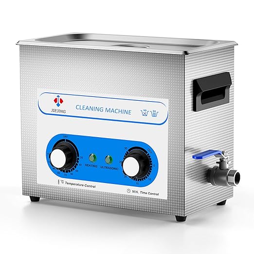 6.5L Jewelry Cleaner Ultrasonic Machine Knob Control Heated Ultrasonic Cleaner for Carburetor Glasses Parts etc