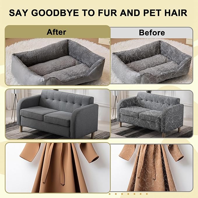Pet Hair Removal Glove for Dogs & Cats, 2026 Newly Upgraded Electrostatic Animal Hair Removal Glove, Reusable Magic Brush for Clothing, Couch, Bed, Carpet, Car Seat, Furniture