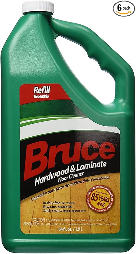 Bruce Hardwood and Laminate Floor Cleaner for All No-Wax Urethane Finished Floors Refill 64oz - Pack of 6