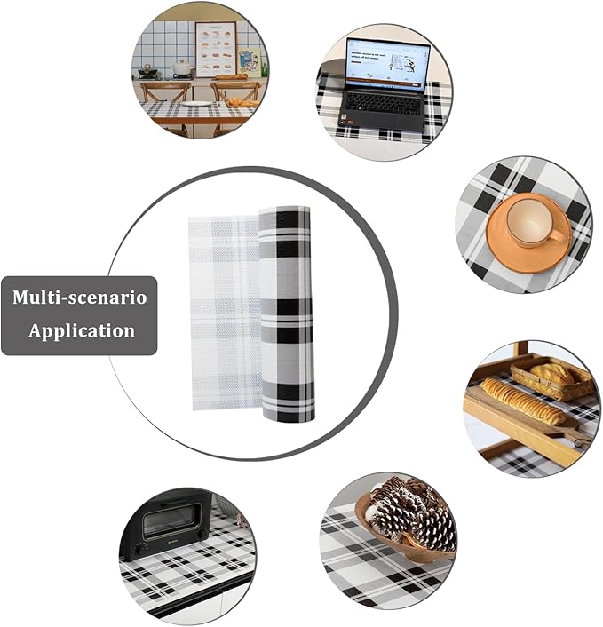Drawer Shelf Liner for Kitchen Cabinets 12 in x 20 FT, Non Adhesive Slip Resistant Shelf Paper Easy to Clean, Strong Grip Thickened Waterproof Washable Mats for Pantry Shelves Cupboard Dresser, Black