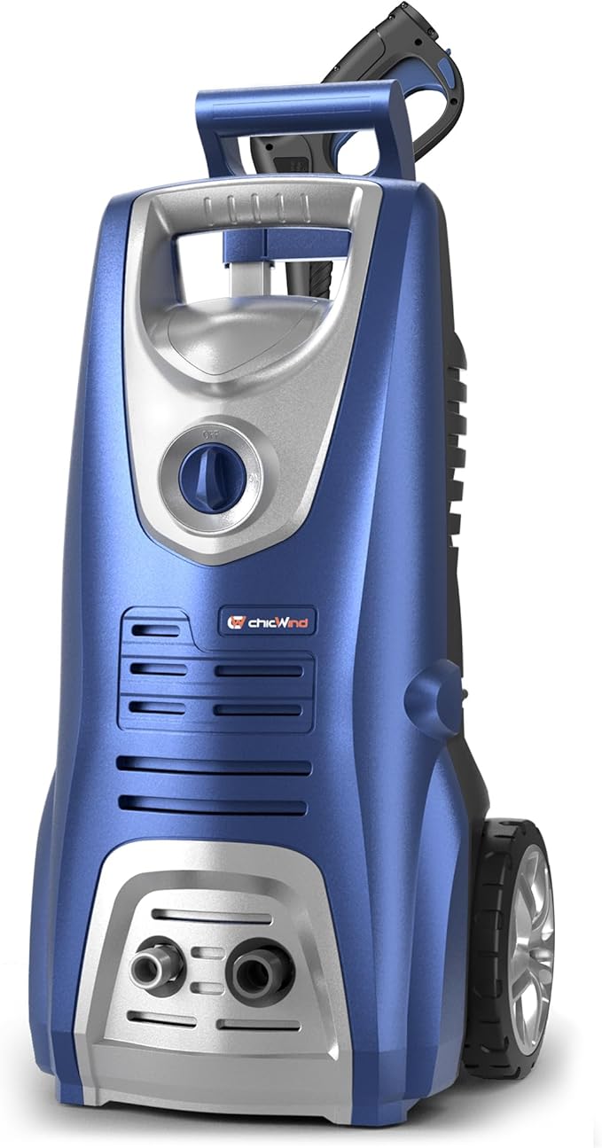 1600W Washer with 5Nozzles Set&Foam Cannon,16ft Hose,Adjustable Handle,Power Washer for Driveways, Cars, Fences, Decks, Patios&Outdoor Cleaning