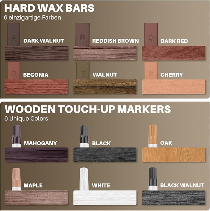 Laminate Floor Repair Kit with Heat Pen,Linoleum Repair Hard Wax 12 Color Wood Vinyl Floor Furniture Repair Kit Touch Up Marker Cover Scratches, Stains, Cracks, Holes for Door, Cabinet, Table