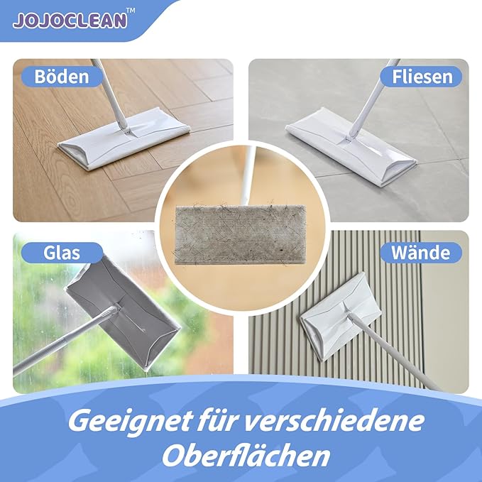 Sweeper 2-in-1 Dry + Wet Floor Mopping and Sweeping Kit, Multi-Surface Kit for Floor Cleaning, Kit Includes 1 Sweeper 14 Dry Sweeping Cloths 3 Wet Mopping Cloths