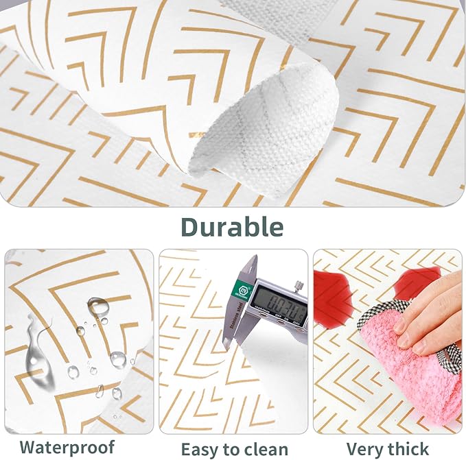 Shelf Liner for Kitchen Cabinets Non Adhesive Drawer Liner Gold Arrow Non-Slip Thickened Shelf Liner Paper Strong Easy to Clean for Tool Box Refrigerator with Knife and Tape Measure 17 inche x 20 feet