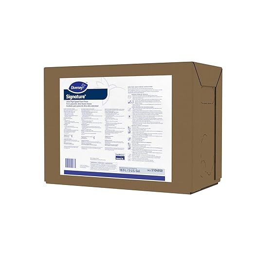Diversey 5104950 Signature Ultra High Speed Floor Finish, Wet Look Gloss for Vinyl, Composite & Terrazzo Flooring, Envirobox, 5-Gallon