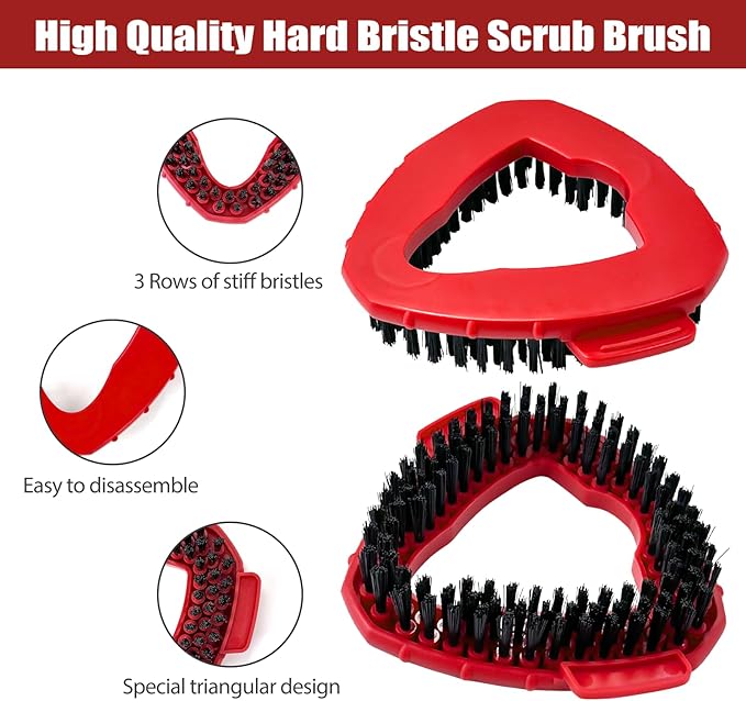 Scrub Brush, 2 Pack Spin Scrub Brush Replacement Head, Stiff Bristle Cleaning Brush for Kitchen Bathroom and Various Hard Surfaces