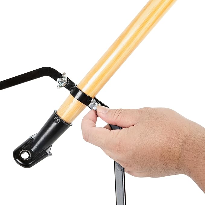 Restaurantware-Clean Tek Professional 24 Inch Push Broom, 1 Heavy-Duty Broom with 60â€ Handle - Fine Plastic Bristles, Durable, Wooden, Commercial Use, for Deck, Driveway, Garage, Yard, Patio