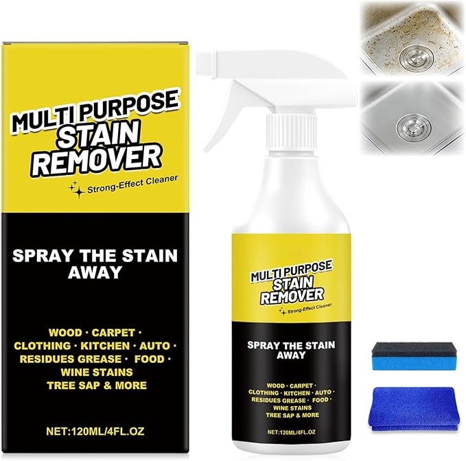 Multi-Purpose Stain Remover, A powerful cleaner for kitchens floors toilets and cars effectively removes hard water stains yellowing and stubborn residues(120ml)