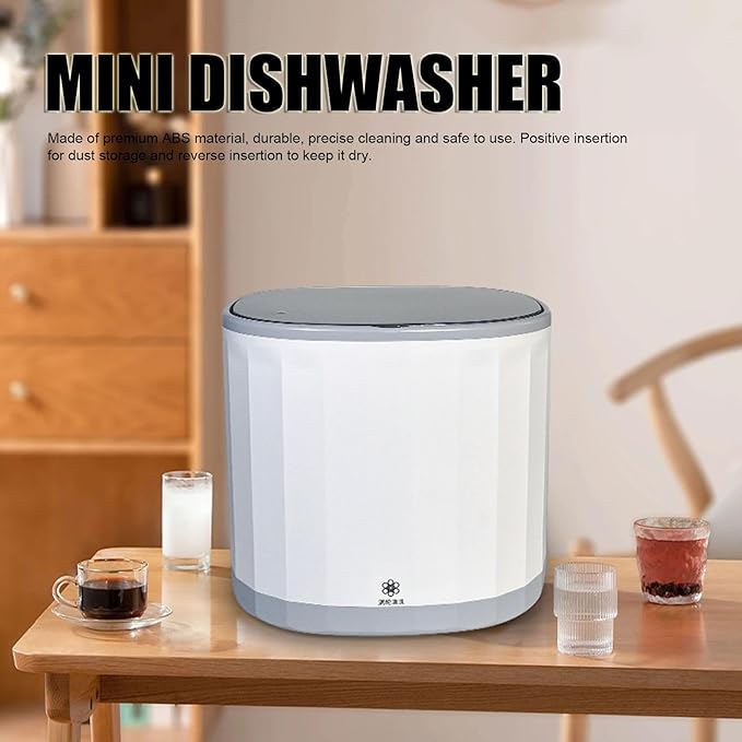 Compact Mini Dishwasher 4L, Fully Automatic Portable, USB Rechargeable, 360° Omni Directional, Suitable for Home Use, Dish and Tea Cup Washing Machine