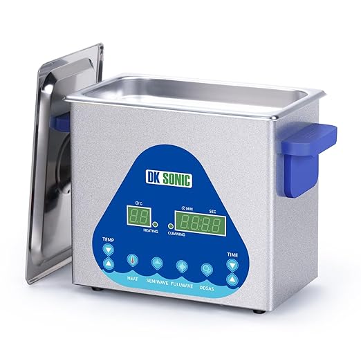 DK SONIC Ultrasonic Cleaner 3L,120W Professional Ultrasonic Jewelry Cleaner with Heater&Timer,Digital Control&Basket, Multiple Functions for Jewelry,Glasses,Chains, Watches