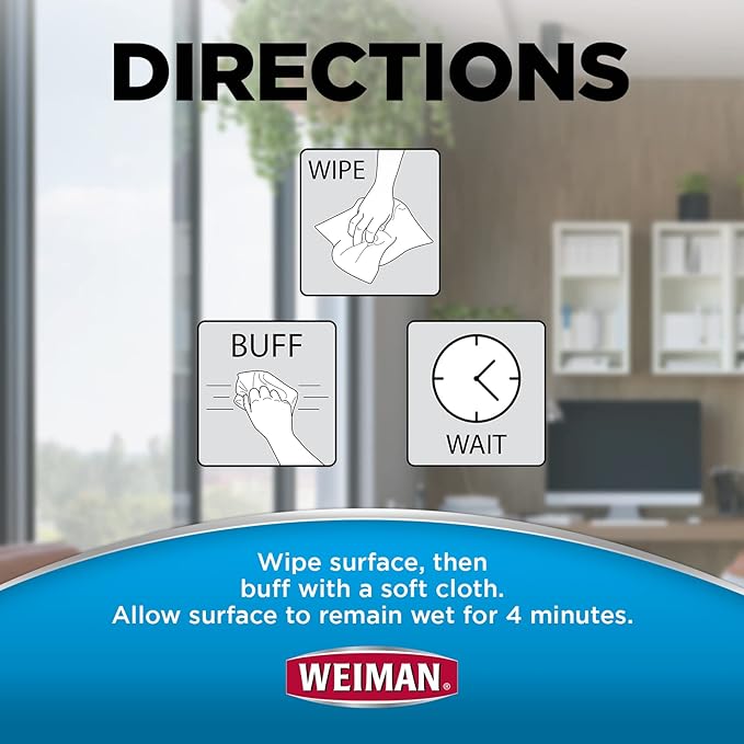 Weiman Electronic Disinfecting Wipes- 2 Pack - Safely Clean Your Laptop, Computer, TV, Screen Equipment-Electronic Cleaner Wipes-15 Count