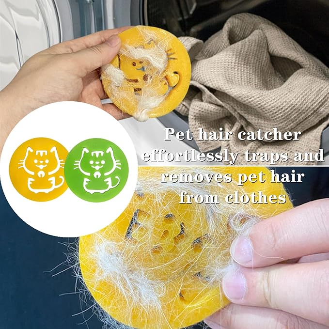 6 Pcs Silicone Pet Hair Catcher Reusable Cat Shape Silicone Pet Hair Remover for Laundry Accessories