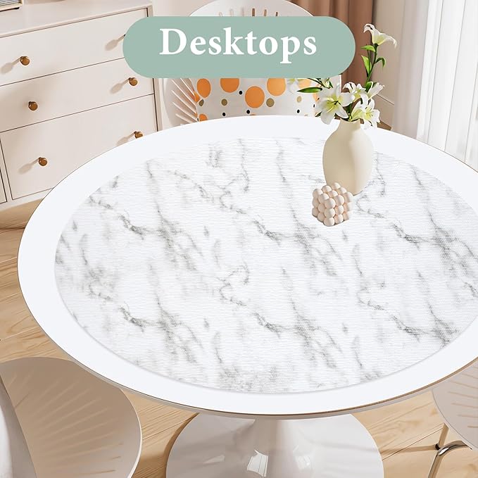 Drawer and Shelf Liner for Kitchen Cabinet: 17 in X 30 Ft Non Slip Waterproof Shelf Paper Non Adhesive Refrigerator Liners White Marble Easy Liners for Bathroom with Knife Tape Measure