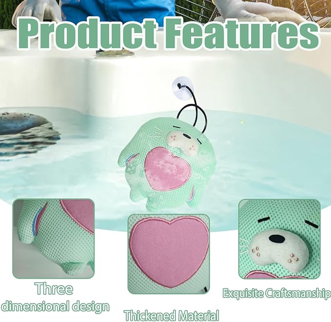 Hot Tub Scum Absorber, Sea Lion Hot Tub Cleaner Hot Tub Accessories Hot Tub Sponge for Scum Reusable Spa & Pool Cleaner Hot Tub Oil Absorbing Scum Absorber Keeps Water Clean