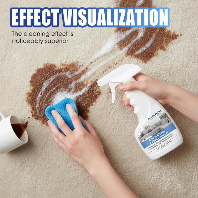 Fabric Sofa Cleaner, Carpet & Upholstery Stain Cleaner Spray Expert Stain and Odor Remover – Pet & Kid Safe Rug Cleaner, Fast-Drying, Formula for Carpets, Rugs & Fabric (3PCS)