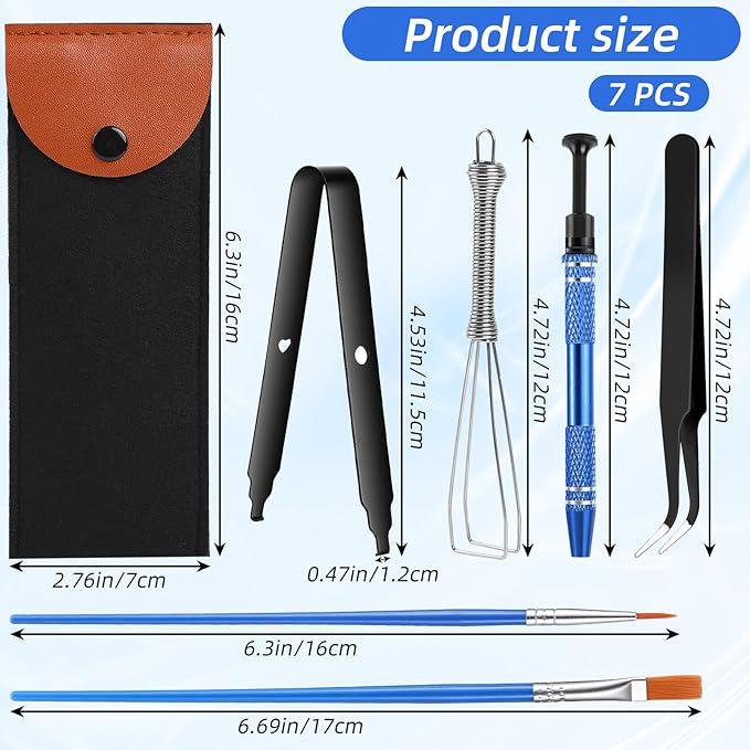 Keyboard Remover Tool Kit 7 Pcs Keycap Puller, Switch Puller, Cleaning Brush, 4-Jaw Gripper, Tweezers, Key Cap Pullers, Storage Bag