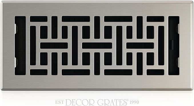 Decor Grates AJH410-NKL Floor Register, 4" x 10", Nickel