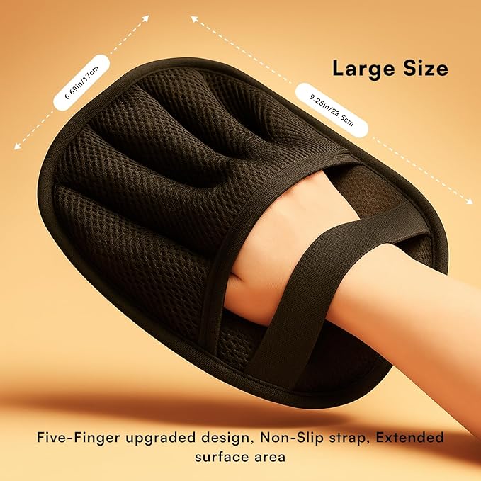 Wolfster Pet Hair Removal Glove, for Couch, Carpets & Car Seats Cleaner, Upgraded Five-Finger Reusable Glove, Electrostatic Pet Hair Remover for Dog & Cat, Hair Removal Tool