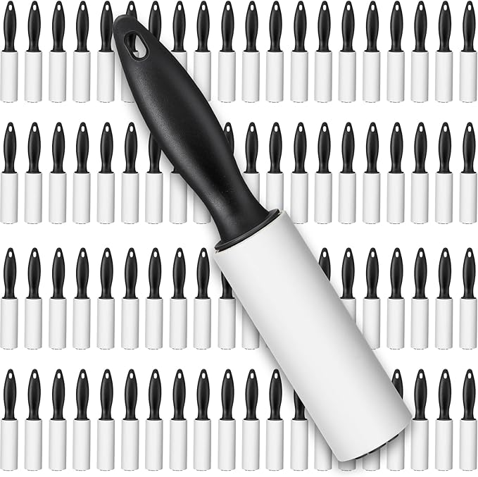 Zhehao 80 Pack Mini Lint Roller Bulk Small Lint Remover Travel Size Portable Brushes Sticky Roller for Clothes Pet Hair Furniture Couch Carpet Car Seats Bedding