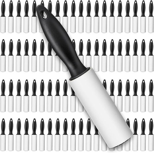Zhehao 80 Pack Mini Lint Roller Bulk Small Lint Remover Travel Size Portable Brushes Sticky Roller for Clothes Pet Hair Furniture Couch Carpet Car Seats Bedding