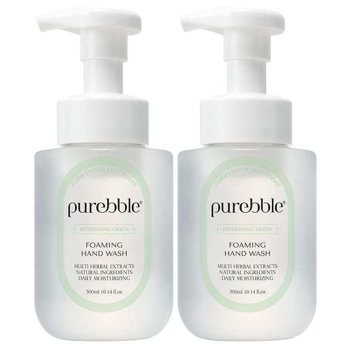 Refreshing Green Foaming Hand Wash with Hyaluronic Acid, Earthy Scent | Gentle |Botanical Ingredients | Cruelty Free, Sulfate Free | 2 Pack