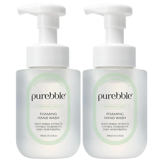 Refreshing Green Foaming Hand Wash with Hyaluronic Acid, Earthy Scent | Gentle |Botanical Ingredients | Cruelty Free, Sulfate Free | 2 Pack