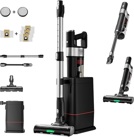 DlandHome Cordless Vacuum Cleaner, Portable Rechargeable Stick Vacuum with Auto-Empty System, Up to 45 Minutes, 2.5L Dust Cup, LED Headlights, 35KPA Powerful Suction for Home Pet Hair Carpets