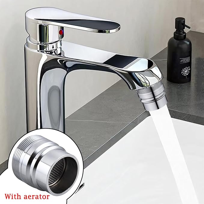 Dishwasher Faucet Adapter with Aerator, Faucet Adapter for Portable Washer, Dishwasher Snap Adapter Connection, for Kitchen/Bathroom Faucet, Chrome