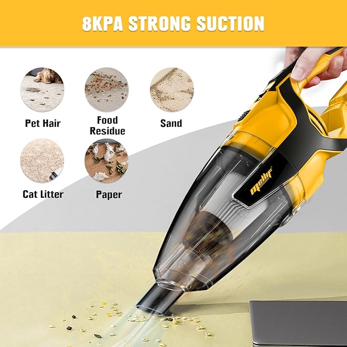 120W Cordless Handheld Vacuum Cleaner Compatible with Dewalt 20v Max Battery (Tool Only) Portable for Hard Floor Carpet Car Pet Hair Cleaning
