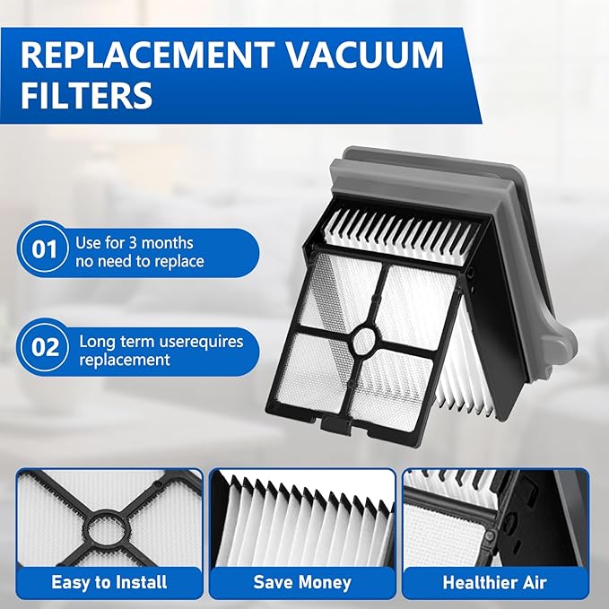 keluke Roller Brush and Filters Replacement Compatible with Tineco iFLOOR 5 Breeze Cordless Vacuum Cleaner,Replacement Parts Include 2 Brush Rollers, 4 Vac Filters