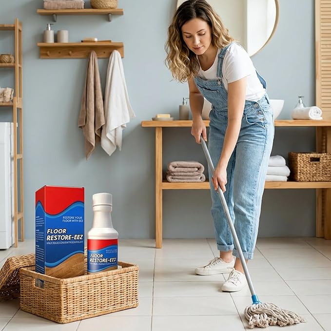 Floor Restore Cleaner, High Solid Content Floor Polish for Shine Renewal & Protective Layer, Helps Conceal Small Scratches, Quick-Drying Protective Finish (2 PACK)