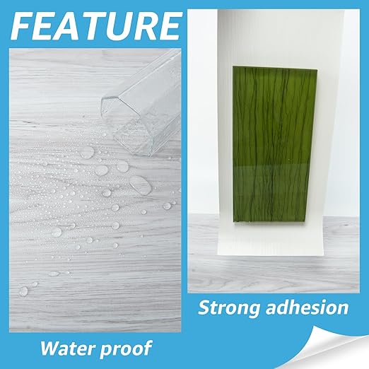 Art3d 60 Sq.ft Peel and Stick Floor Tiles, 40Pcs Luxury Vinyl Plank Flooring Wood Look, Adhesive and Waterproof Tile Sticker for Bedroom, Living Room, Kitchen, White/Grey