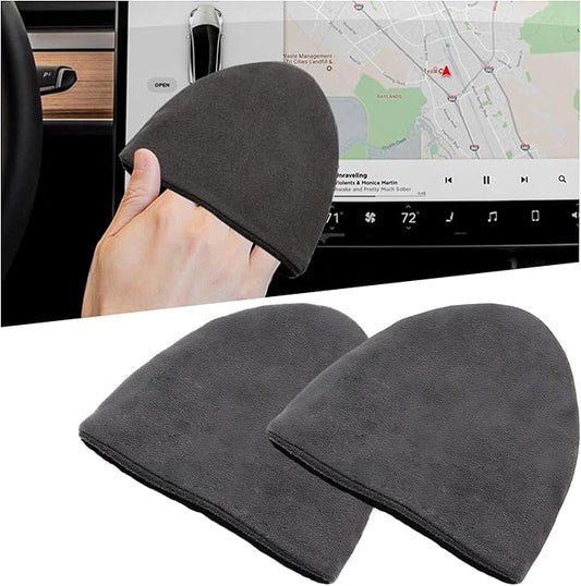 Car Screen Cleaner, 4.72×3.93" Microfiber Auto Screen Cleaning Pad, Foldable Touch Screen Cleaner Cloth for Vehicle Dashboard LCD Display, Interior Car Accessories (Triangle, 2PCS)