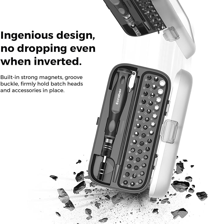 48-in-1 Precision Magnet screwdriver sets, Ergonomic Anti-slip Design, S2 Steel Small Repair Tool Kit for iPhone, Watch, Macbook, Computer, Laptop, PS4 PS5, Xbox, Switch, Glasses