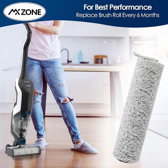 Replacement Wood Floor Brush Roller for Bissell CrossWave Cordless Max 2554 2590 2593 2596, for HydroSteam 35151 3513, Soft-touch Microfibers Washes Sealed Hardwood Floors While Picking Up Dry Debris