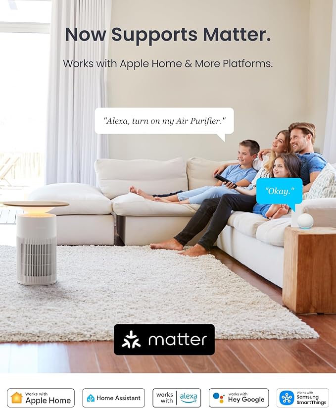 SwitchBot Air Purifier for Home Large Room up to 3620 ft², Pet Mode, Support Matter, 20dB, Washable Pre-filter, Aromatherapy, Works with Alexa, Google Home, Apple Home, Ideal for Odor, Dust & Pet Hair