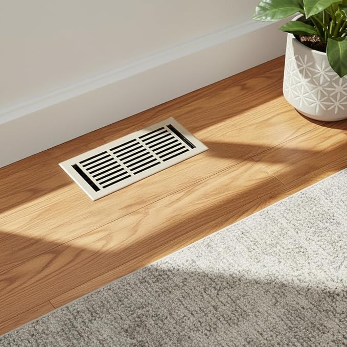 EMPIRE REGISTER CO Linear Design, Heavy Duty Floor Vent Covers, Metal Damper Attached. Vent Covers for Floor only. (Floor, Brushed Nickel, 4 x 10 inch (Pack of 1))