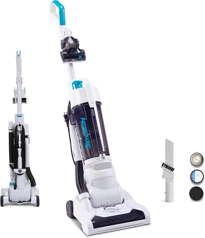 Simplicity Vacuums Pets Pro, Hard Floor and Carpet Vacuum Cleaners for Home Pet Hair, Upright, Bagless Lightweight, Powerful Suction in Homes with Dogs Plus Upholstery, Dust and Crevice Tools, SVPET