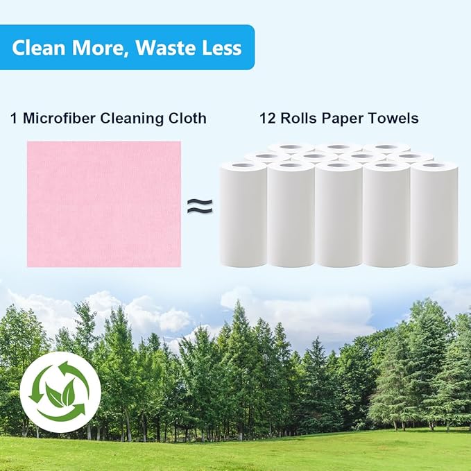 GLIMGLINT Pink Microfiber Cleaning Cloth, 100 Pack Cleaning Rags, Lint-Free, Ultra Absorbent Reusable Paper Towels for Home, Kitchen, Car, Garage or Shop, Dish Rags, 11" x 9"