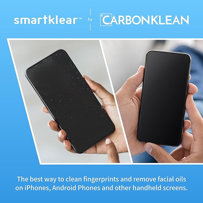 CarbonKlean SmartKlear Smart Phone Screen Cleaner - Compatible with iPhones, Androids, and More - Cleaner with Carbon Microfiber Tech-Lime Green-1 Count (Pack of 1)