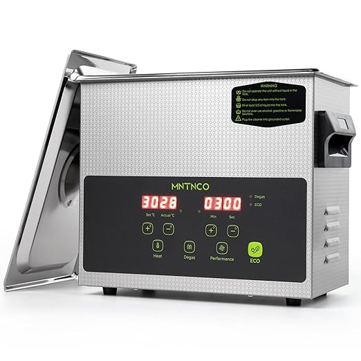 3L Commercial Ultrasonic Cleaner, ECO Mode, Heating, Degas Mode, ECO Energy-Saving Ultrasonic Cleaning Machine Excellent for Labs,Carburetor,Jewelry,Dentures,Automotive & Industrial Parts.