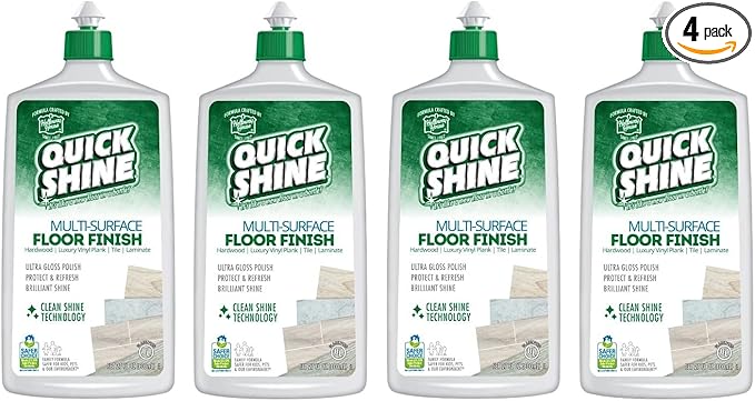 Quick Shine Floor Finish, 27 fl oz (Pack of 4)